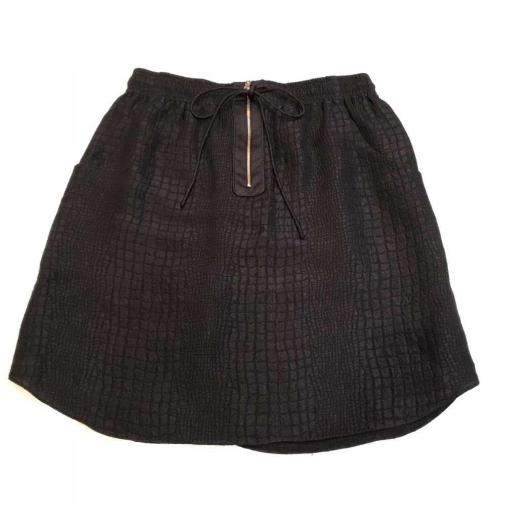 Rebecca Taylor Black Textured Mini Skirt